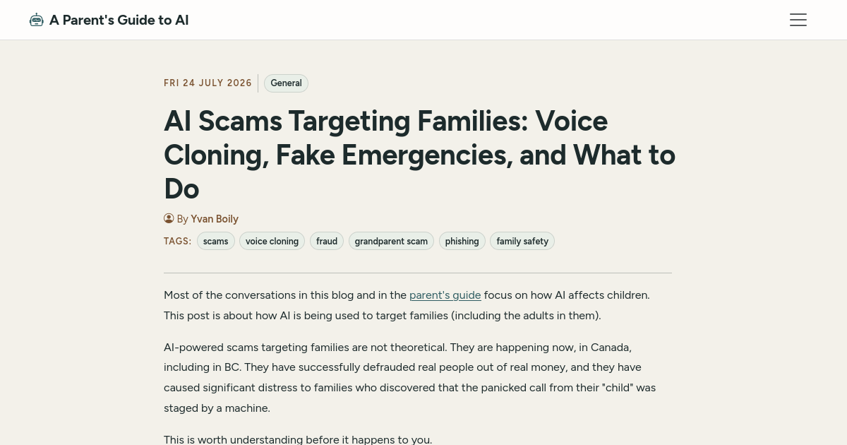 AI Scams Targeting Families: Voice Cloning, Fake Emergencies, and What to Do
